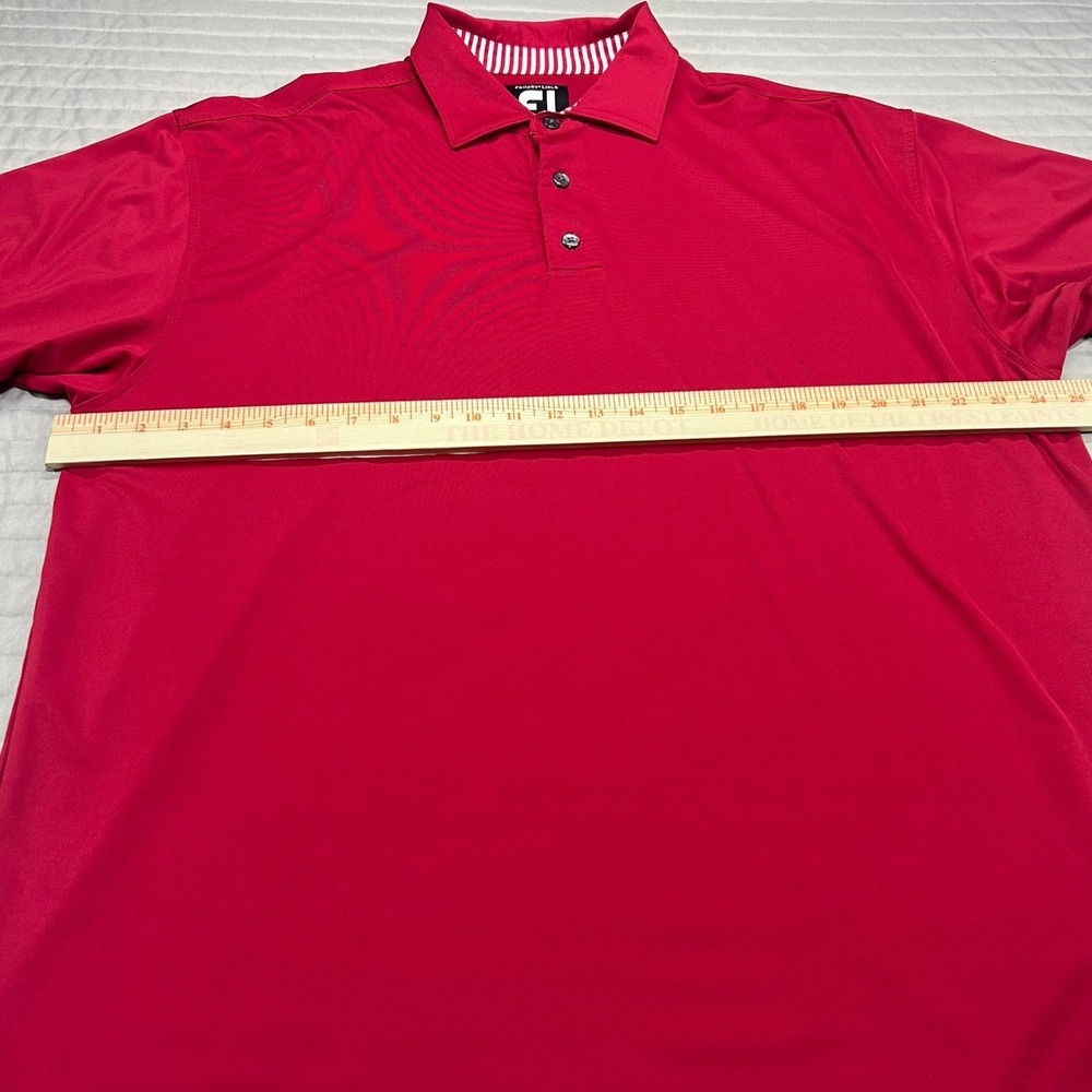 FootJoy ProDry Lisle Mens Golf Polo Shirt Red Short Sleeve Stretch Size XL - Picture 5 of 8